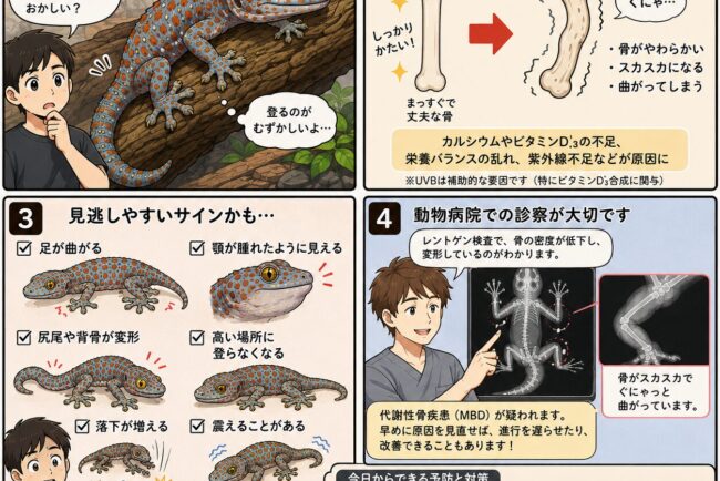 【よくある疾患シリーズ】爬虫類・両生類のくる病（代謝性骨疾患）
