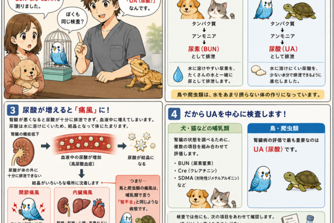【よくある疾患シリーズ】爬虫類と鳥類の腎不全